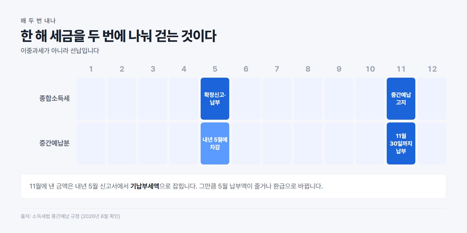 종합소득세 5월 확정신고와 11월 중간예납의 관계